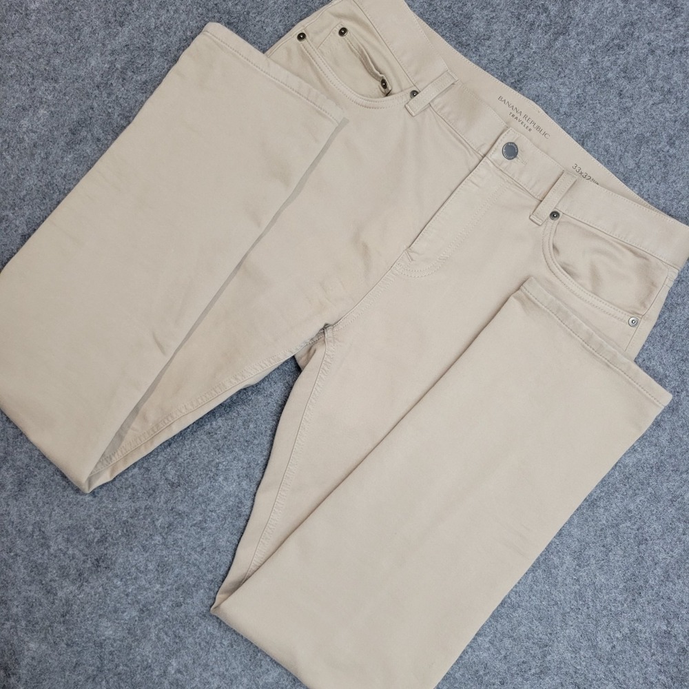 Banana Republic Jeans Mens 33X32 Brown Slim Fit Leg Traveler Outdoor Casual